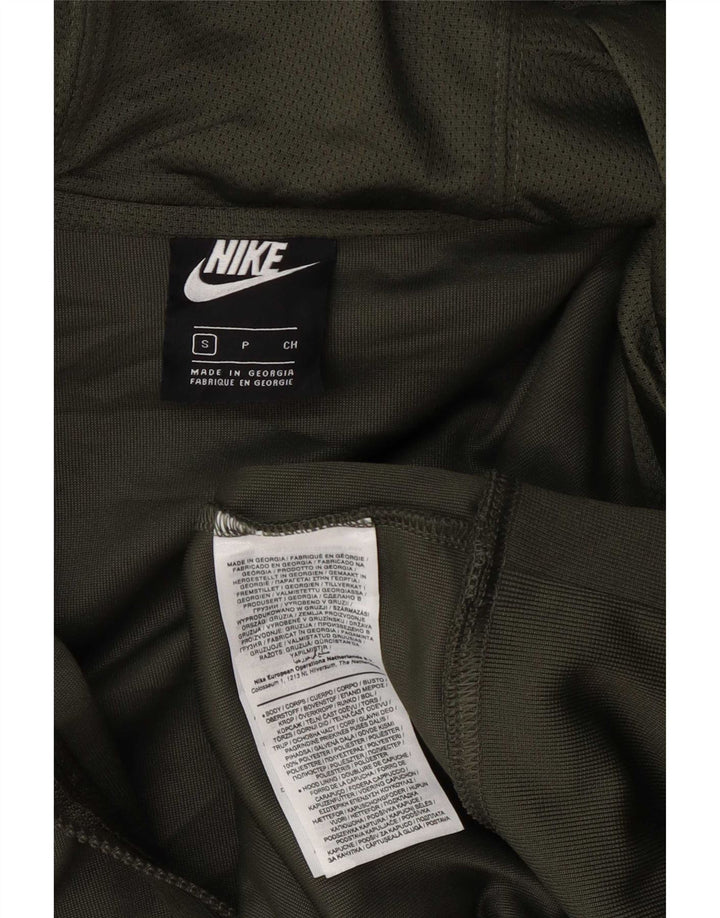 Felpa con cappuccio e zip Nike da uomo piccola in poliestere verde