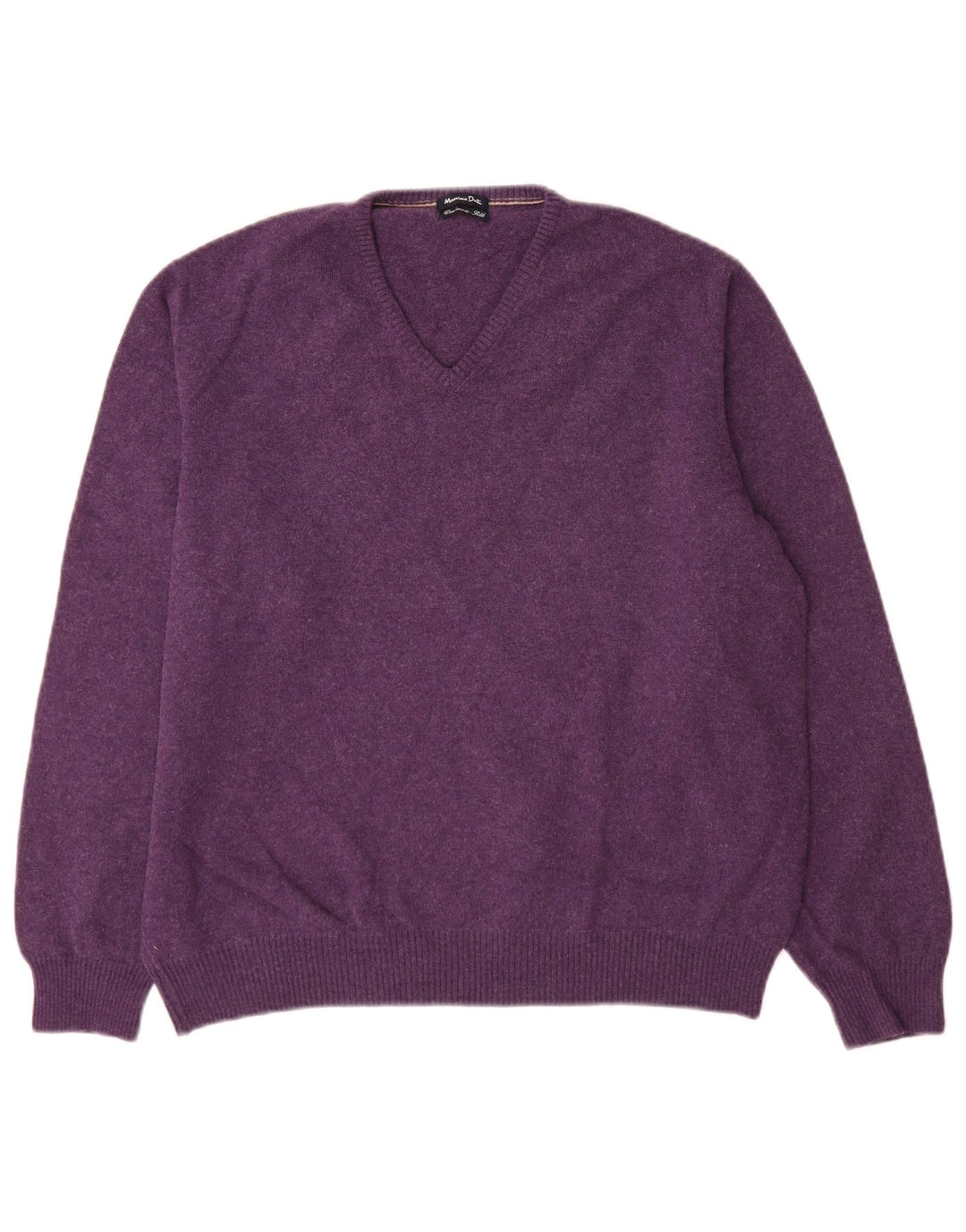 Massimo Dutti Maglione da uomo con scollo a V XL in lana viola