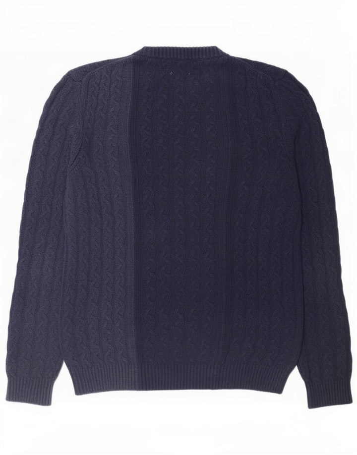 Maglione maglione girocollo da uomo Zara blu navy medio