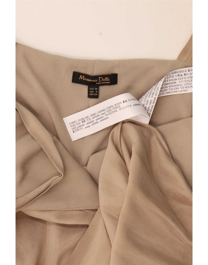 Abito lungo senza maniche da donna Massimo Dutti EU 34 2XS Poliestere beige
