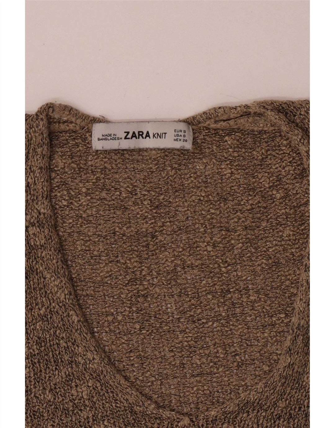 Maglione Zara da donna con scollo a V UK 10 piccolo marrone