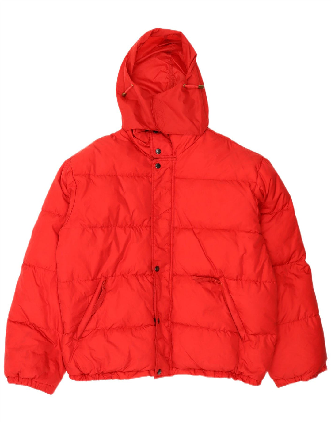 Giacca imbottita con cappuccio vintage da uomo UK 40 grande rossa in poliammide