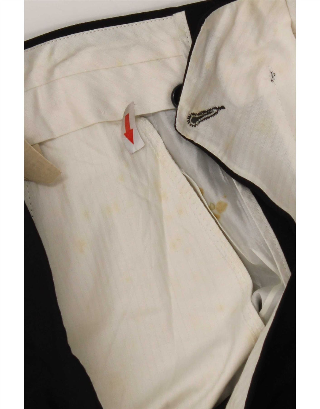 Pantaloni da abito dritti vintage da uomo IT 48 medi W30 L30 blu navy