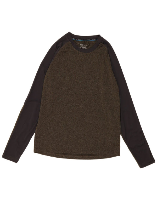Mountain Warehouse Top da uomo a maniche lunghe piccolo verde a blocchi di colore sportivo