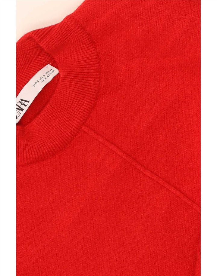 Maglione girocollo oversize da donna Zara UK 10 piccolo rosso