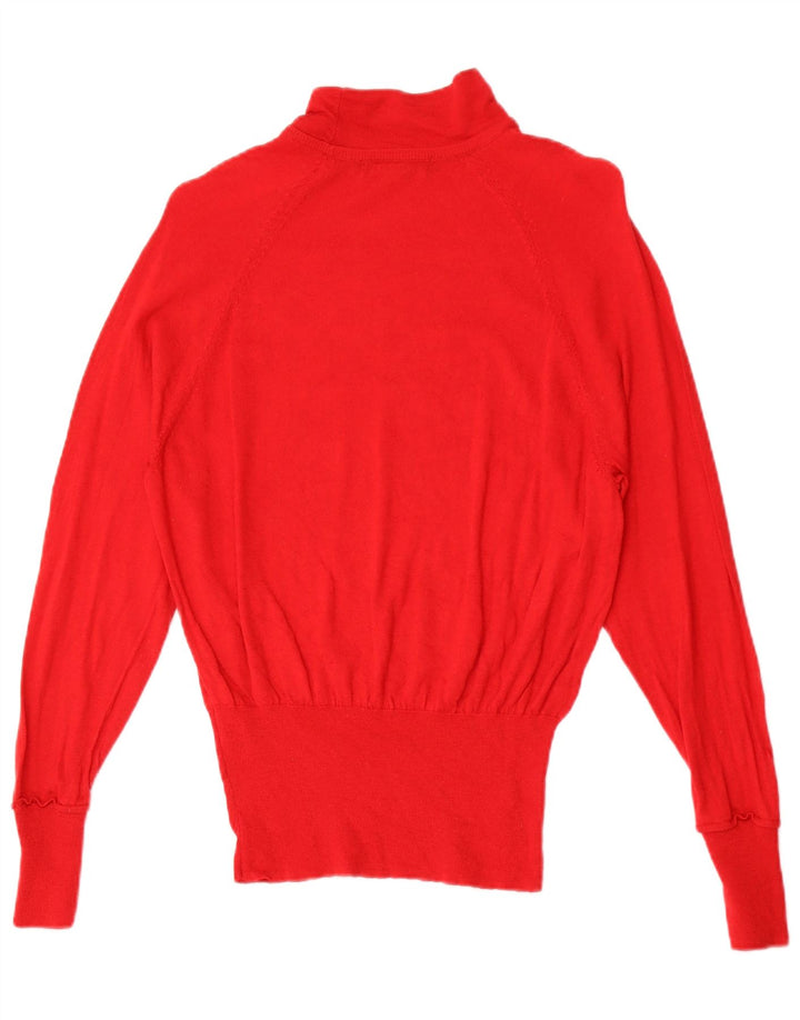 MARKS & SPENCER Maglione da donna con collo dolcevita UK 12 Rosso medio