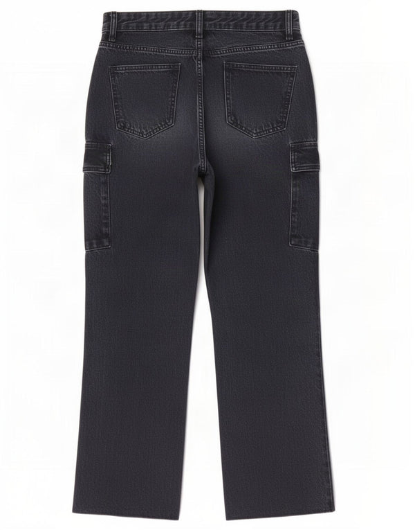 Jeans dritti cargo da donna Zara EU 36 XS W26 L28 neri