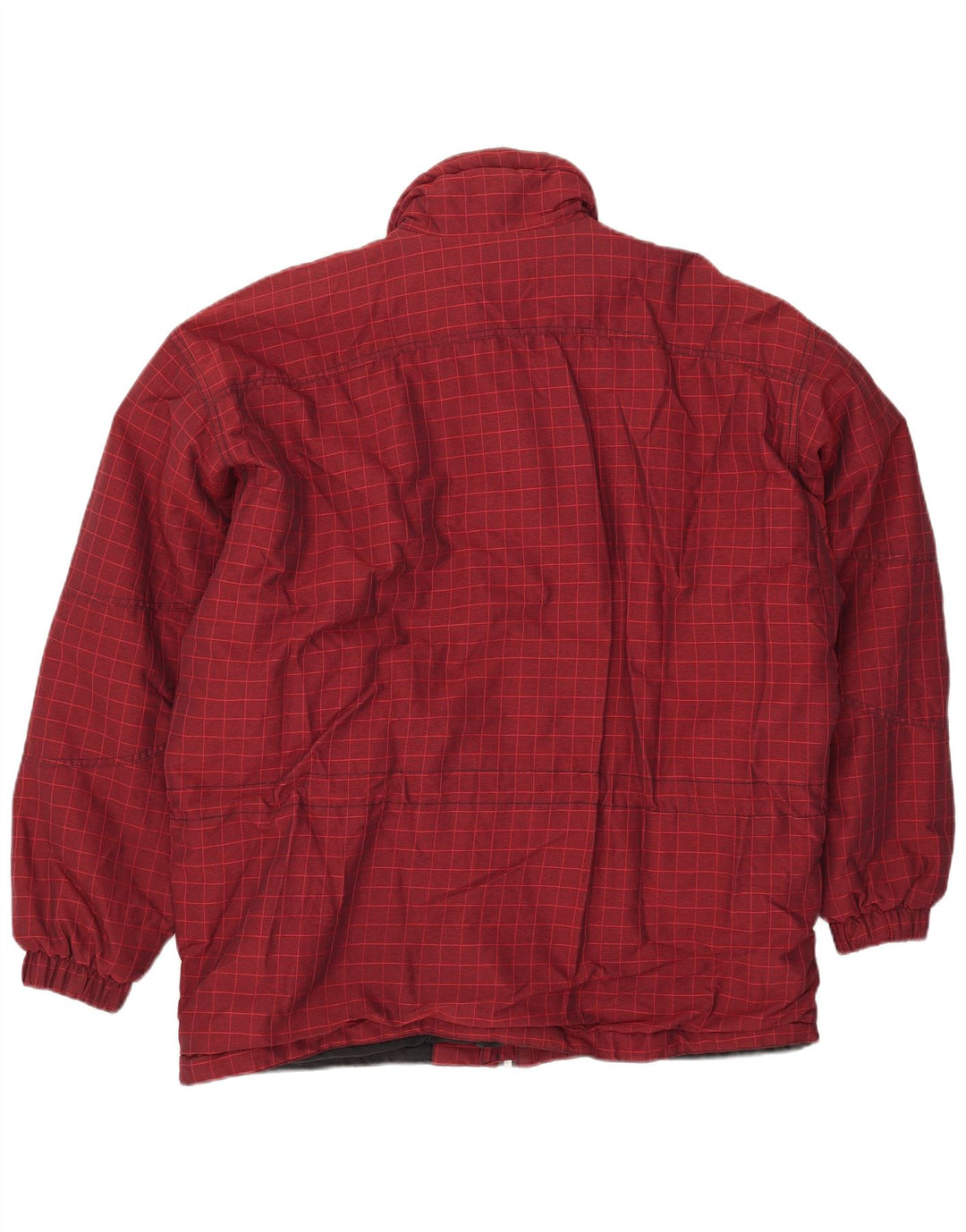 Giacca da sci vintage da uomo IT 52 XL Bordeaux a quadri in poliammide