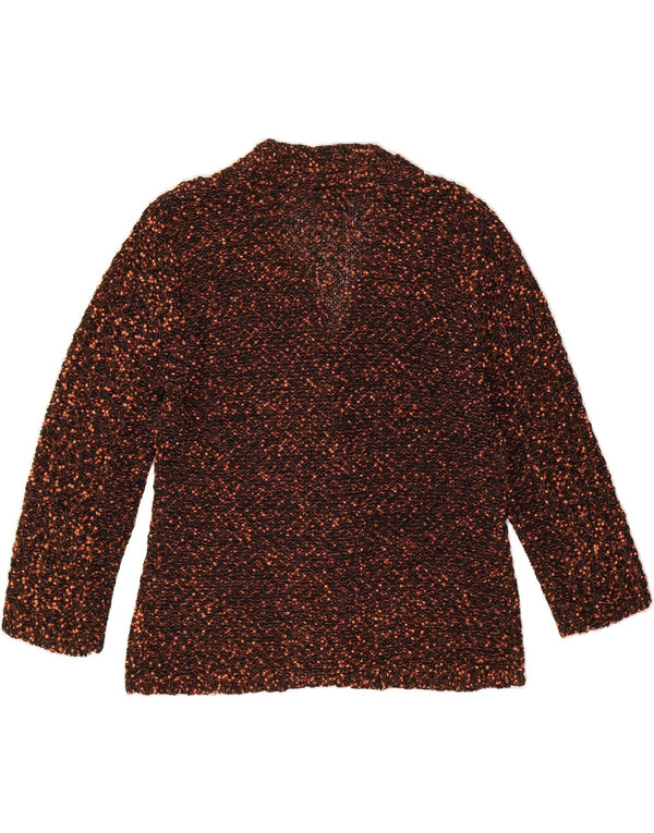Maglione cardigan oversize con maniche a 3/4 da donna VERDE UK 14 Marrone medio