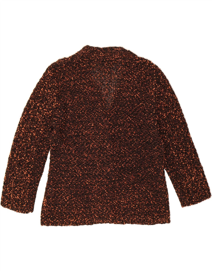 Maglione cardigan oversize con maniche a 3/4 da donna VERDE UK 14 Marrone medio