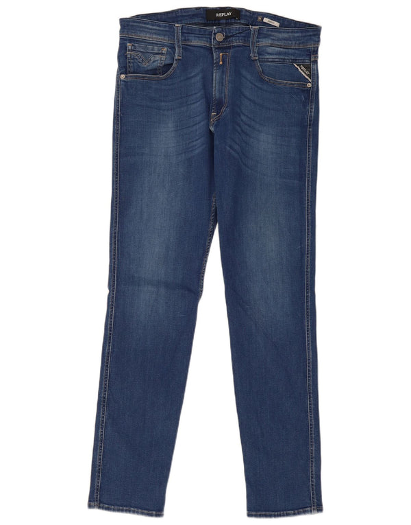 Replay Jeans Anbass Slim da donna W34 L32 in cotone blu