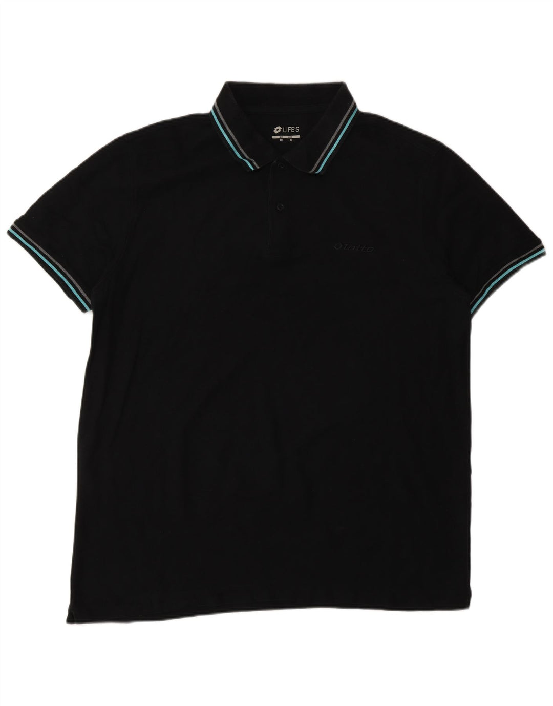 Polo da uomo Lotto XL in cotone nero