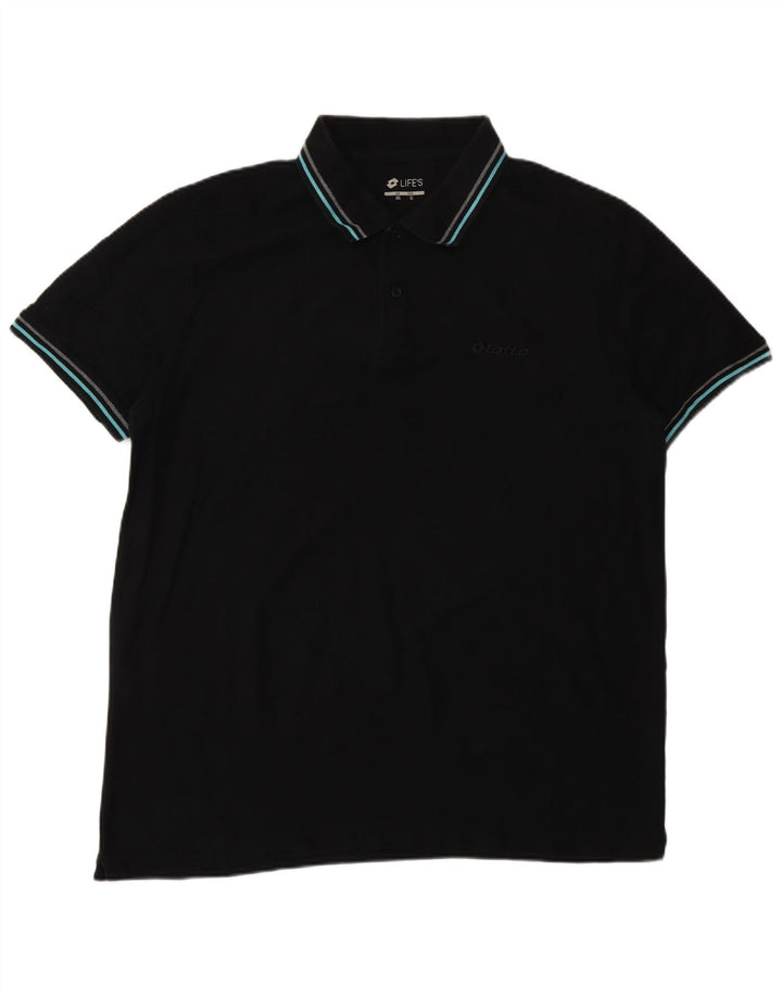 Polo da uomo Lotto XL in cotone nero