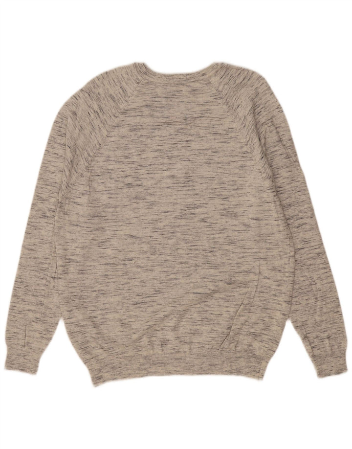 Maglione da donna con scollo a V SUPERDRY UK 18 XL Cotone screziato grigio