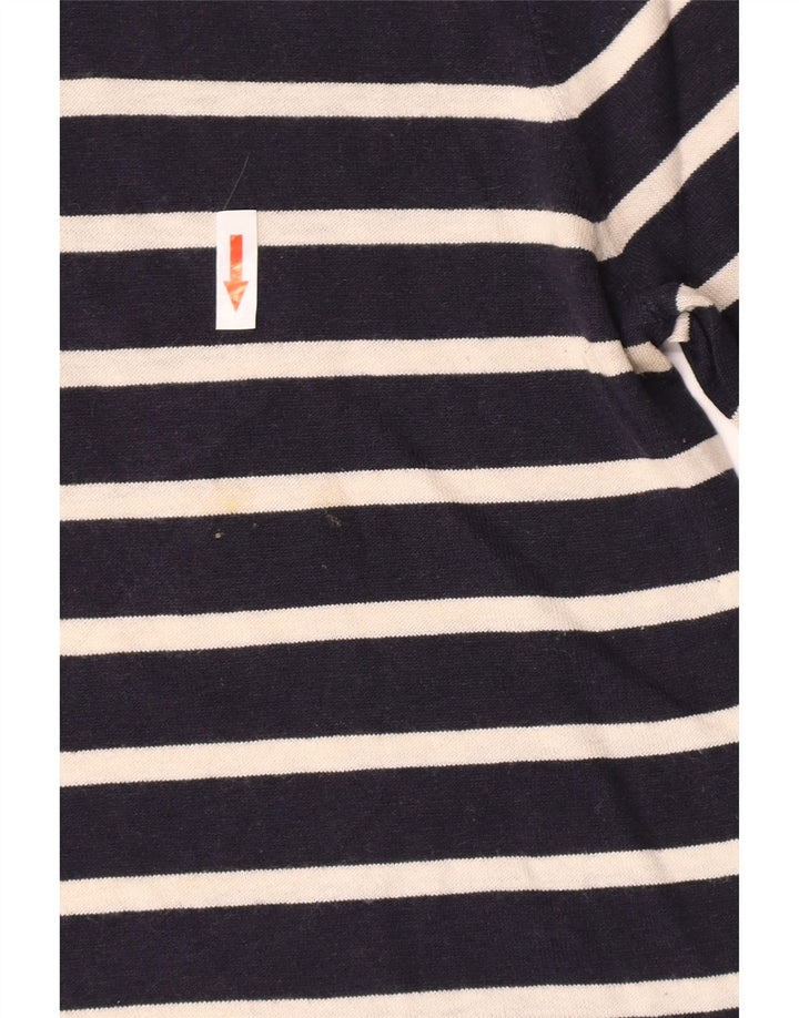 Maglione maglione da donna a collo alto Massimo Dutti UK 10 piccolo a righe blu navy