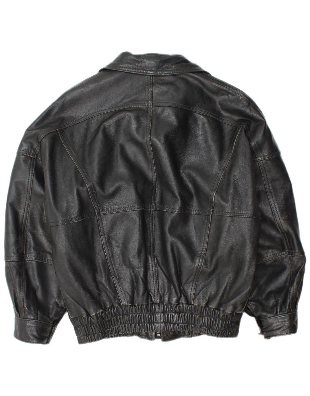 Giacca in pelle vintage da uomo UK 36 piccola in pelle nera
