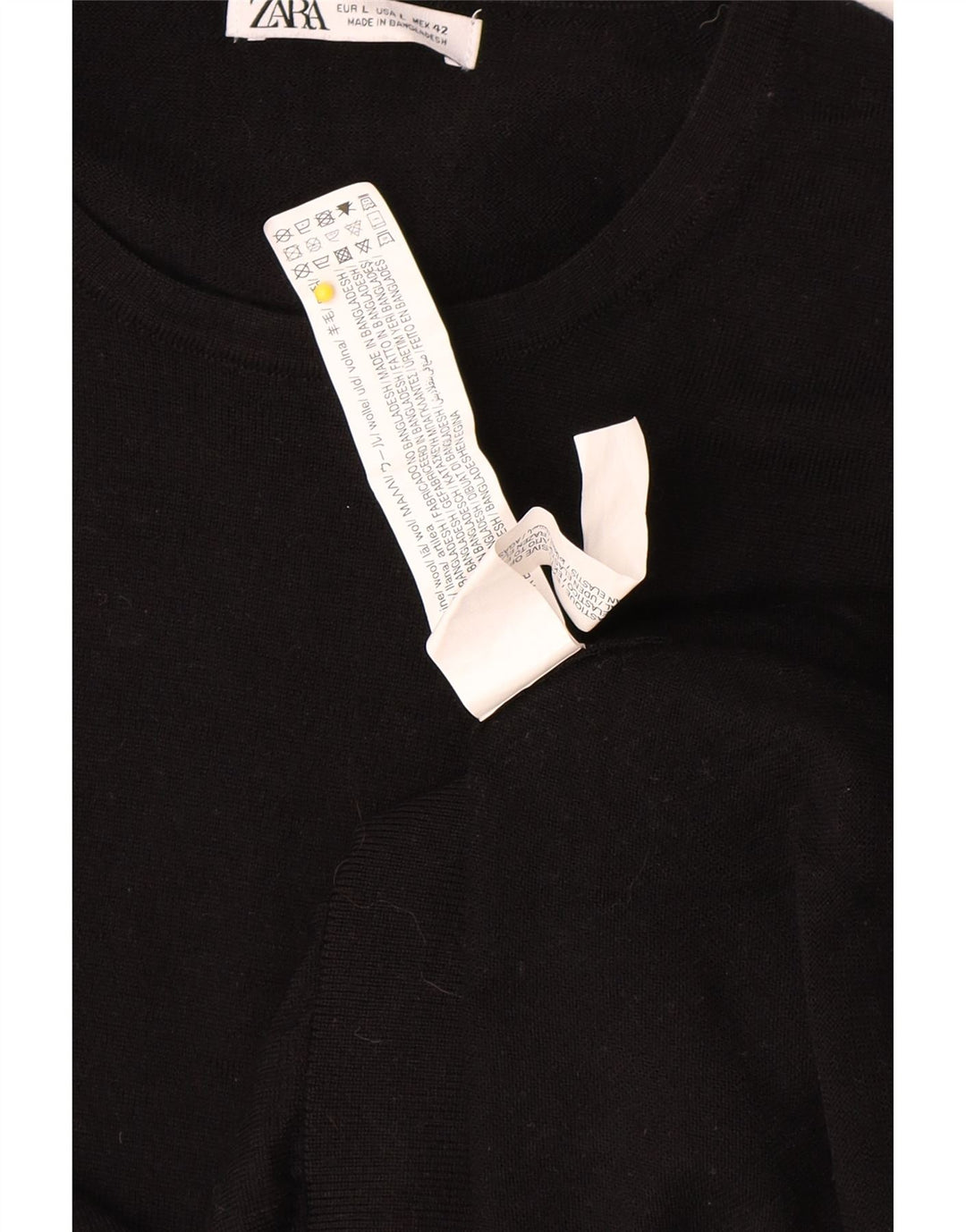 Maglione maglione girocollo da uomo Zara grande in lana nera
