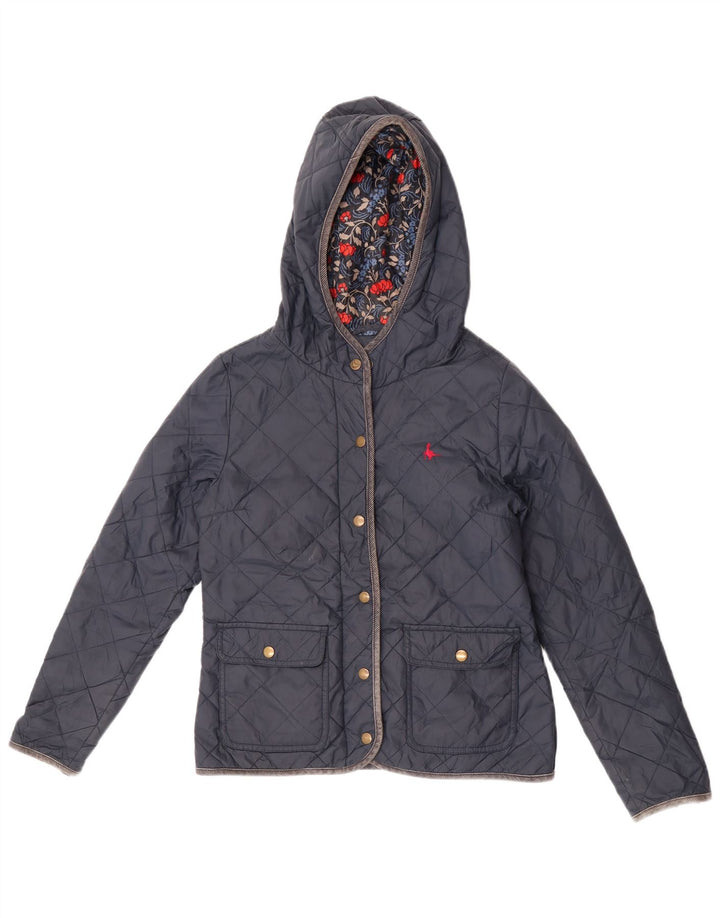 Giacca trapuntata con cappuccio da donna Jack Wills UK 8 piccola in nylon blu navy