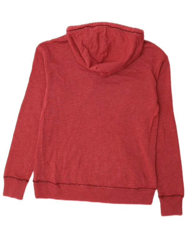 Felpa con cappuccio grafica Hollister da donna UK 10 Small Rosso Cotone