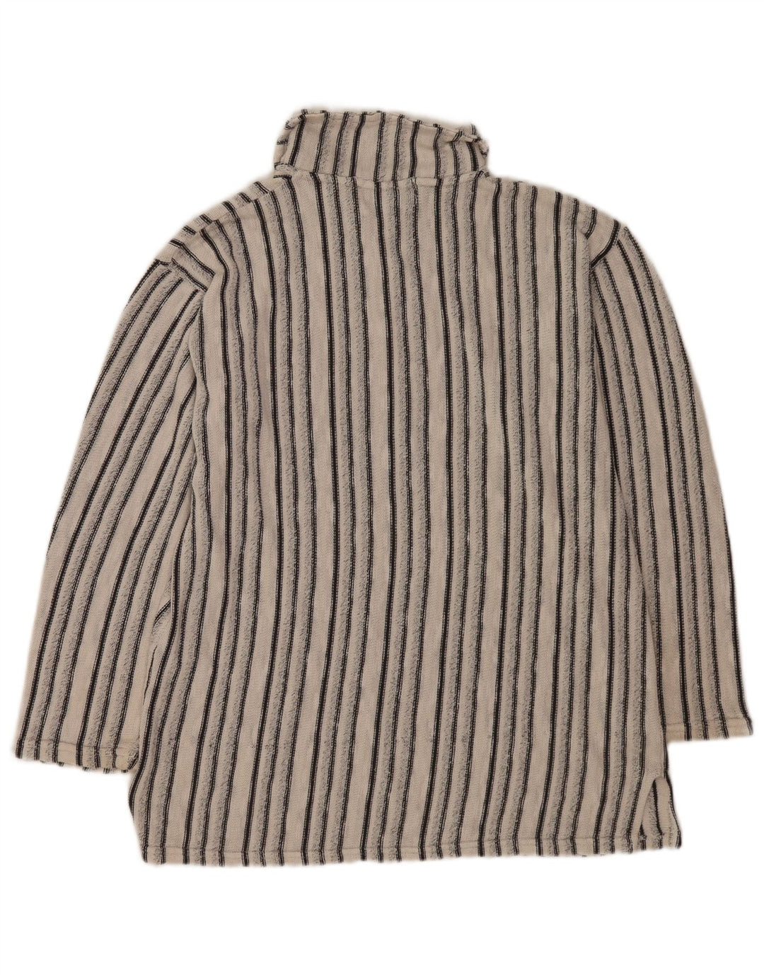 Maglione vintage da uomo con collo alto a righe bianche medie