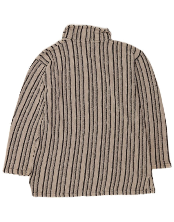 Maglione vintage da uomo con collo alto a righe bianche medie