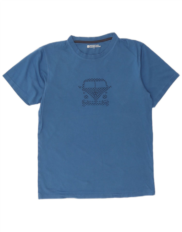 T-shirt grafica da uomo Mountain Warehouse Top piccola in cotone blu