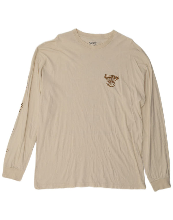 Vans Top grafico da uomo con vestibilità classica, manica lunga, XL, cotone bianco sporco