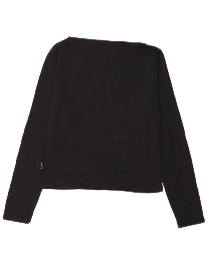 Gas Top corto da donna a maniche lunghe UK 10 Small Nero Poliammide