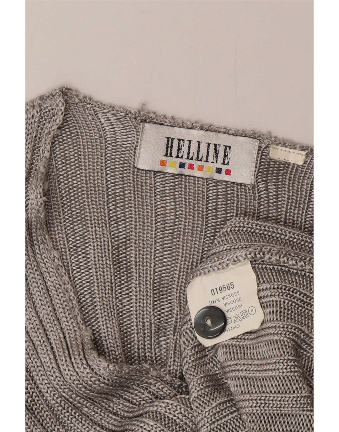 Maglione cardigan corto da donna HELLINE UK 10 piccolo viscosa grigia