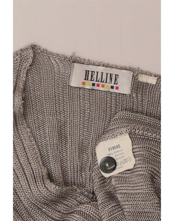 Maglione cardigan corto da donna HELLINE UK 10 piccolo viscosa grigia