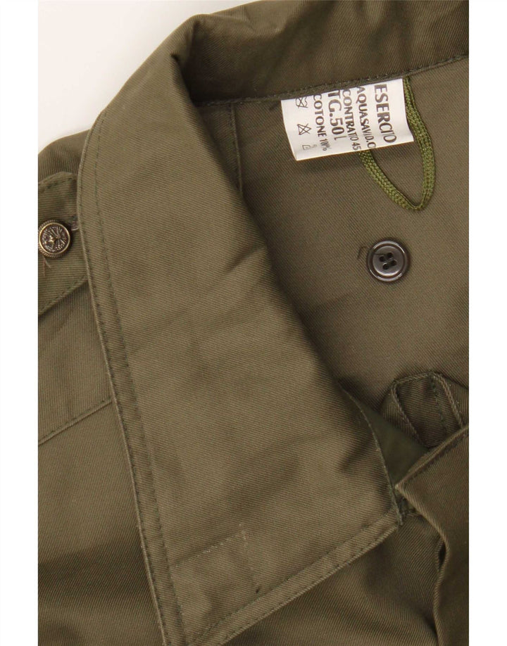 Soprabito militare vintage da uomo IT 50 grande in cotone kaki