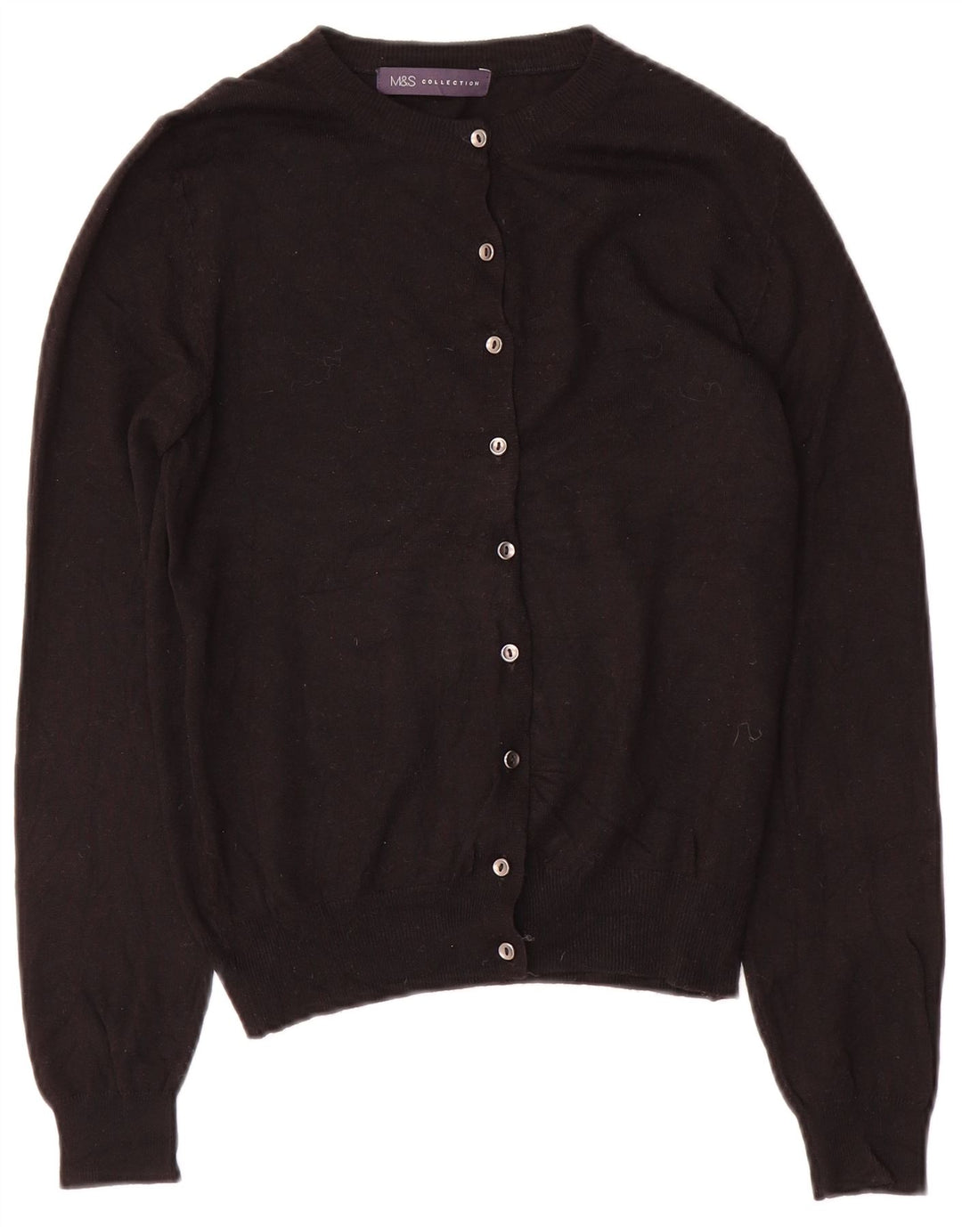 Maglione cardigan da donna Marks & Spencer UK 8 piccolo in viscosa nera