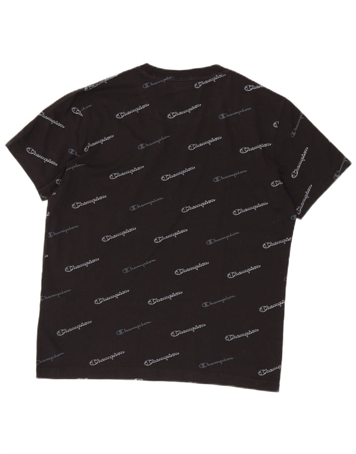 T-shirt grafica da uomo Champion Top piccola in cotone nero