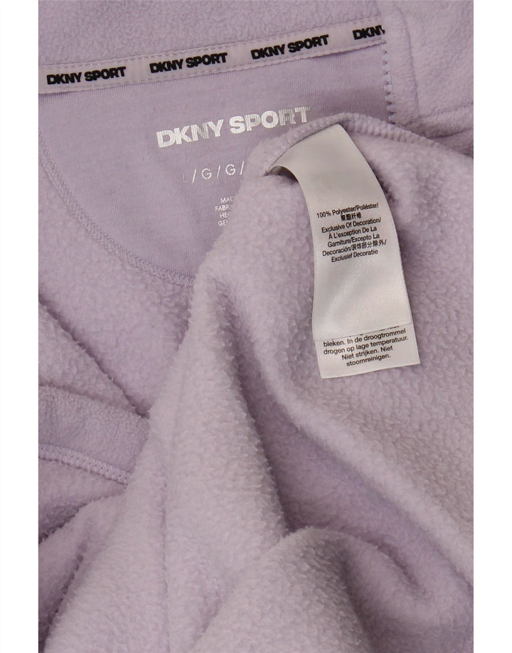 Giacca in pile grafica da donna Dkny UK 16 grande poliestere viola