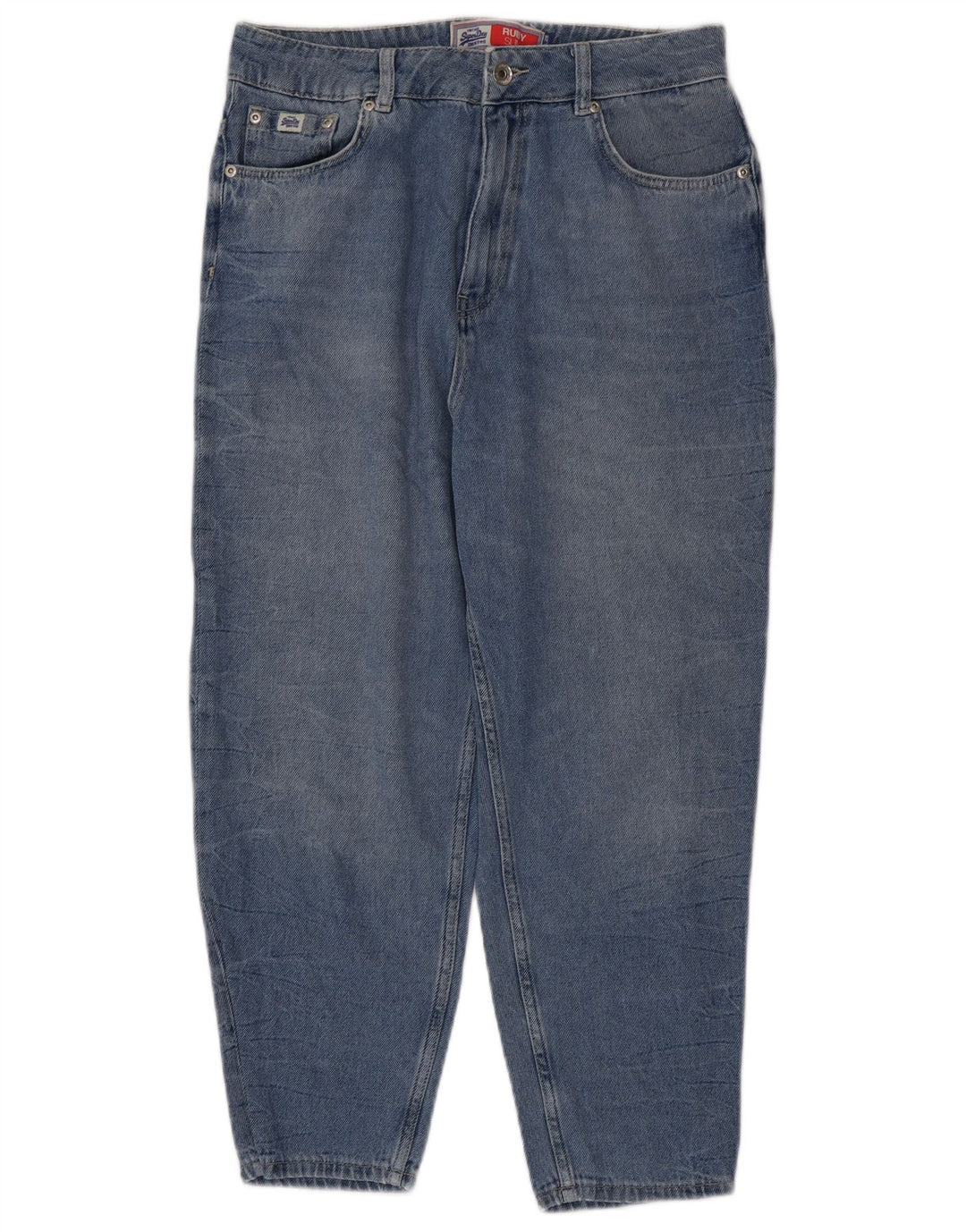 Jeans slim crop a vita alta rubino da donna Superdry W30 L24 cotone blu