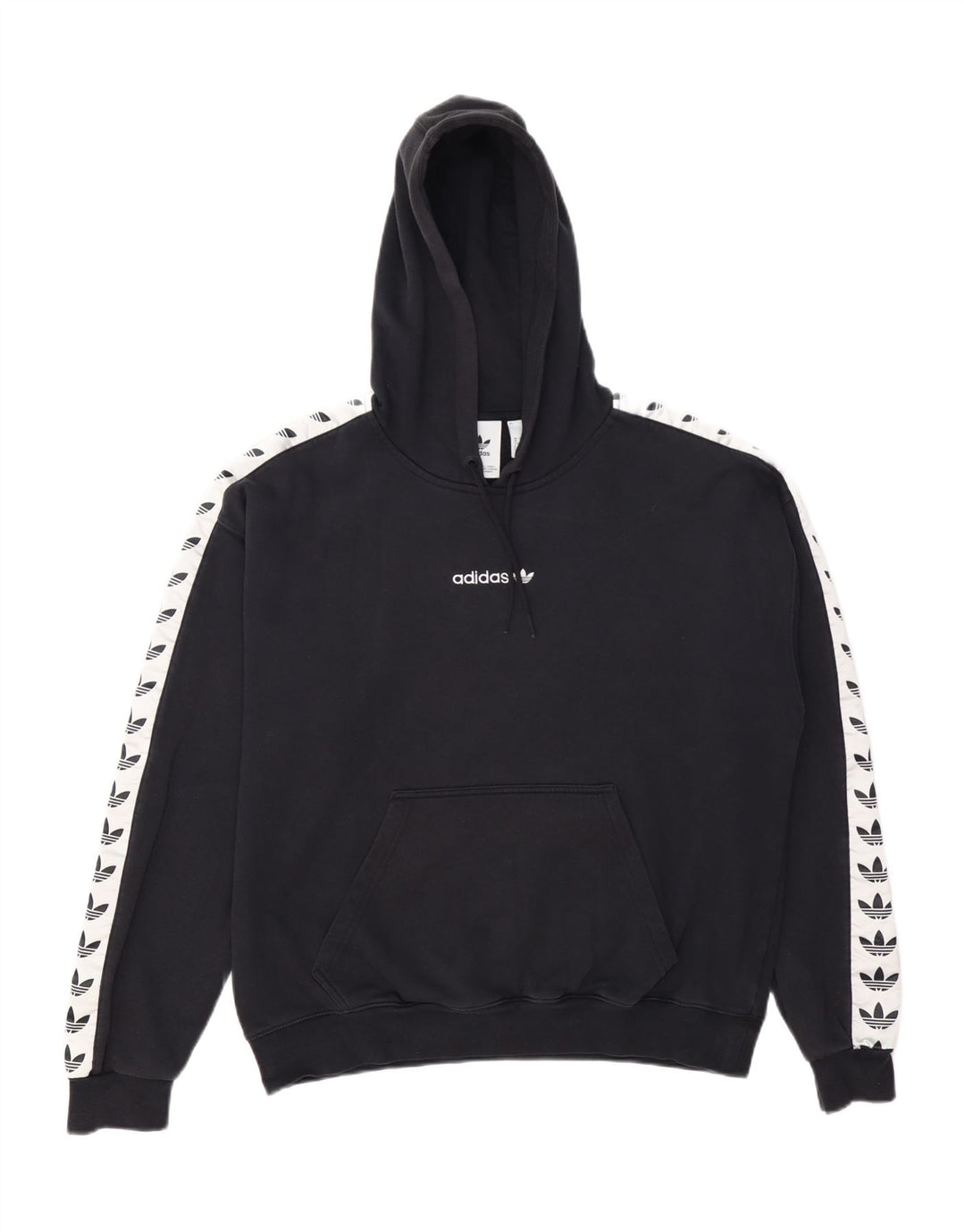 Felpa con cappuccio grafica da uomo ADIDAS, cotone color block medio nero