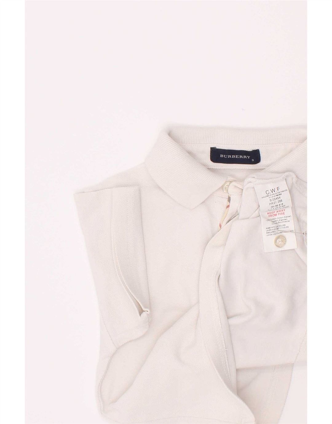 Polo Burberry Bambino 2-3 Anni Bianca