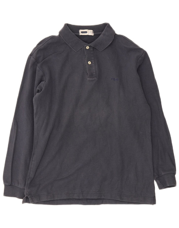 Polo da uomo a maniche lunghe Fila IT 46 Small Blu Navy