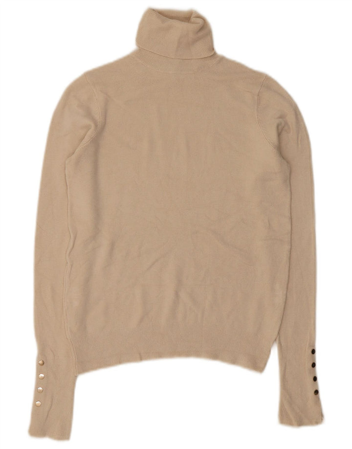 Maglione maglione collo alto da donna Zara UK 10 piccolo beige