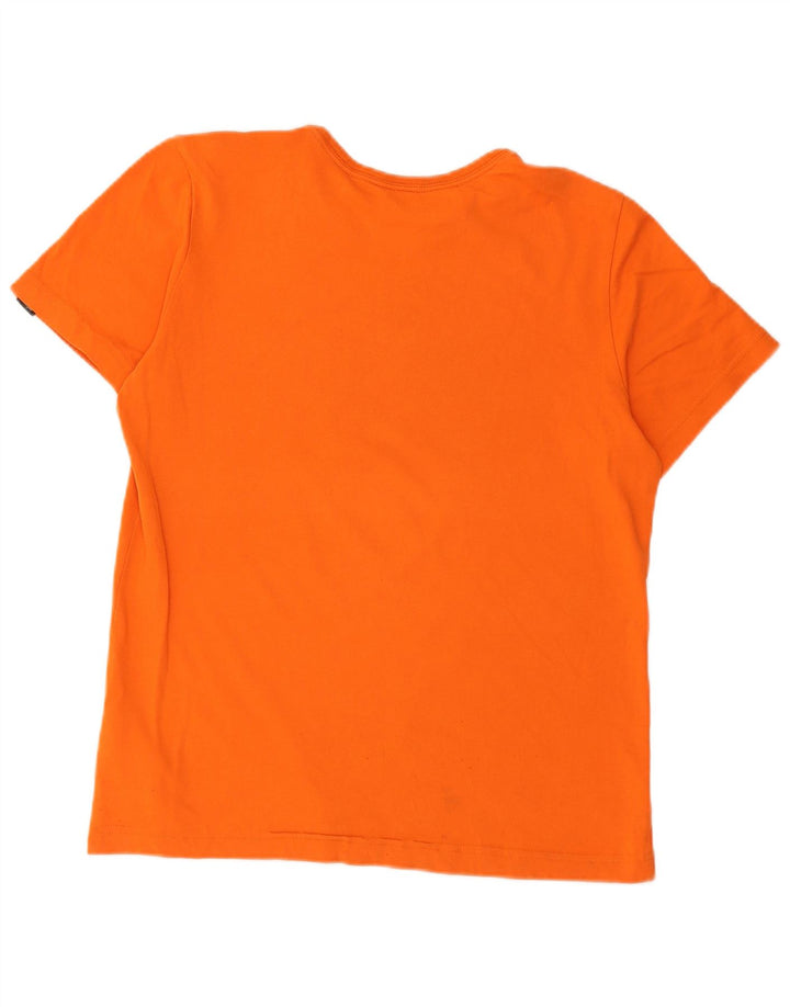 ADIDAS Boys Graphic T-Shirt Top 13-14 Years Orange Cotton