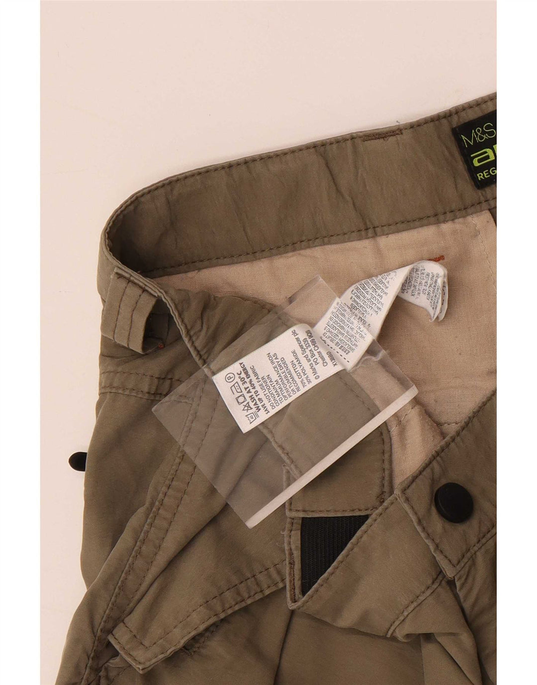 Pantaloncini cargo da uomo Marks & Spencer W34 grandi cotone kaki