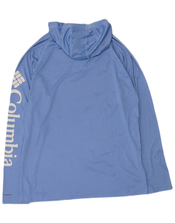Maglietta grafica da uomo con cappuccio Omni-Shade Columbia a maniche lunghe blu medio