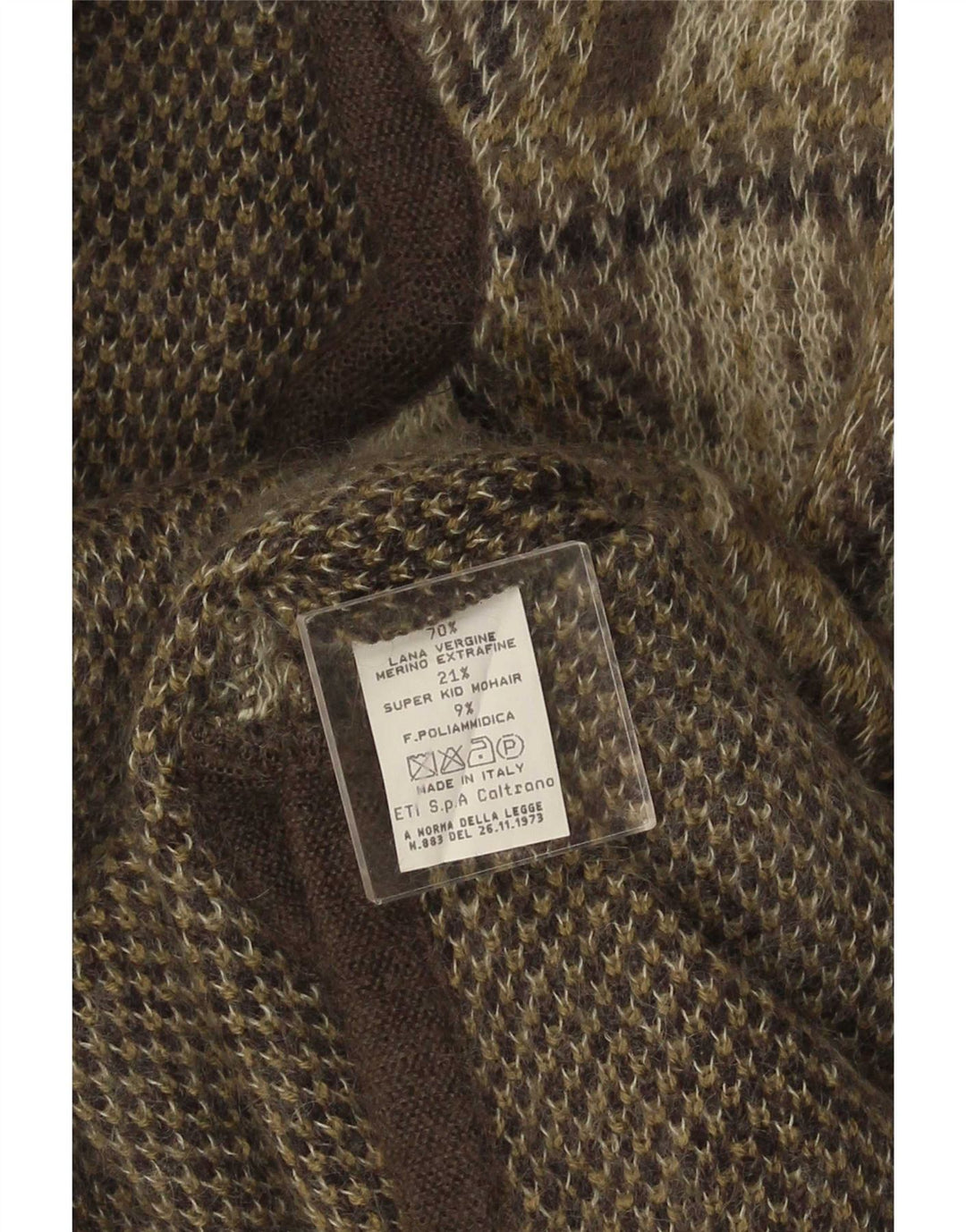 Maglione cardigan da donna vintage UK 16 lana a quadri grigi grandi