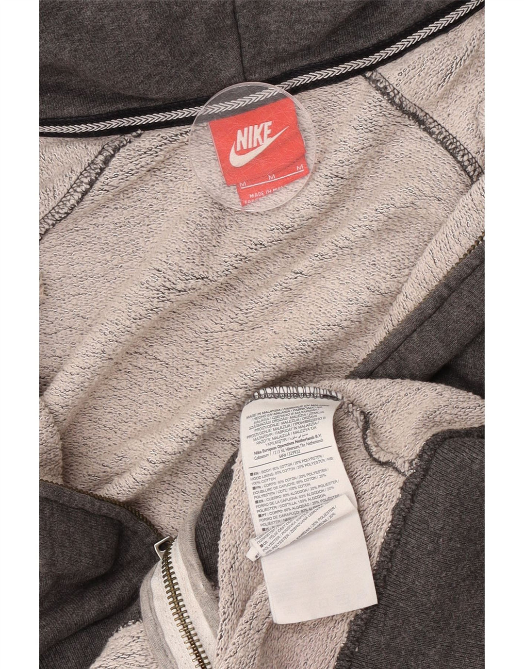 Felpa con cappuccio e zip da donna Nike UK 14 Cotone grigio medio