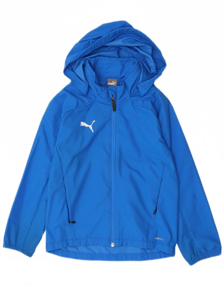 Giacca antipioggia con cappuccio Puma da ragazzo 7-8 anni in poliestere blu