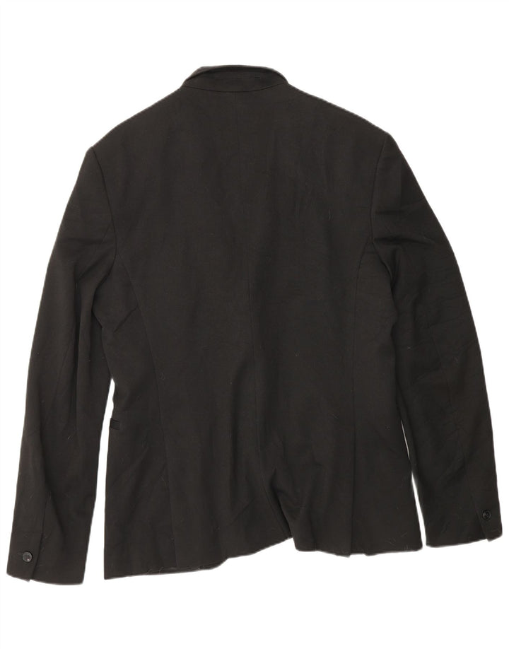 ZARA Giacca Blazer a 1 Bottone da Uomo EU 48 Medio Nero Poliestere