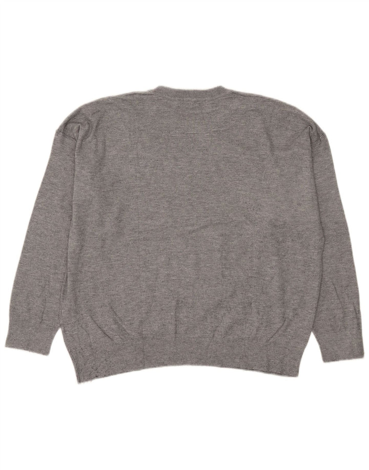 Maglione girocollo oversize da donna Zara UK 16 grande grigio screziato