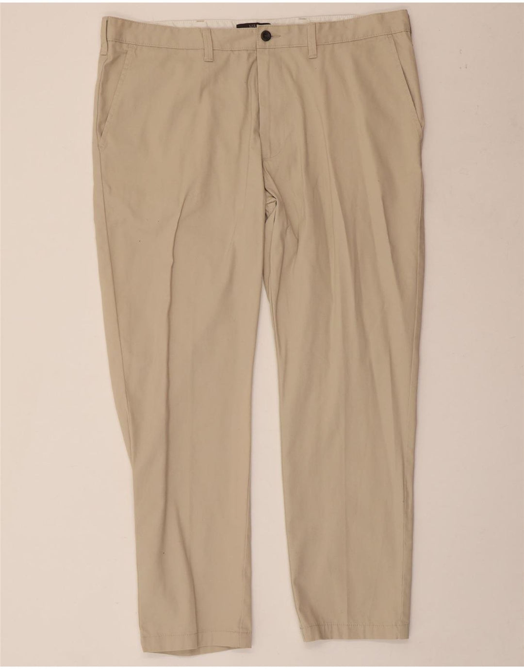 Pantaloni chino affusolati da uomo Marks & Spencer W40 L29 cotone beige