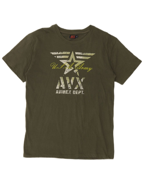 T-shirt grafica da ragazzo Avirex Top 15-16 anni XL Cachi