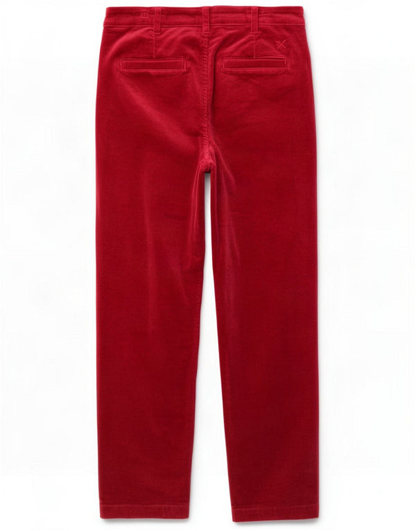 Crew Clothing Pantaloni dritti in velluto a coste da donna UK 10 Small W28 L30 Maroon